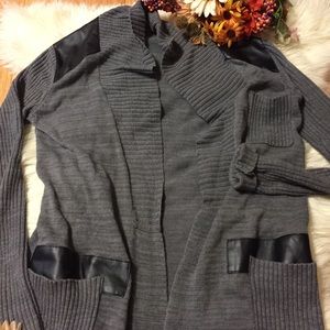 Ankle Lenght Grey and Leather Soft Sweater